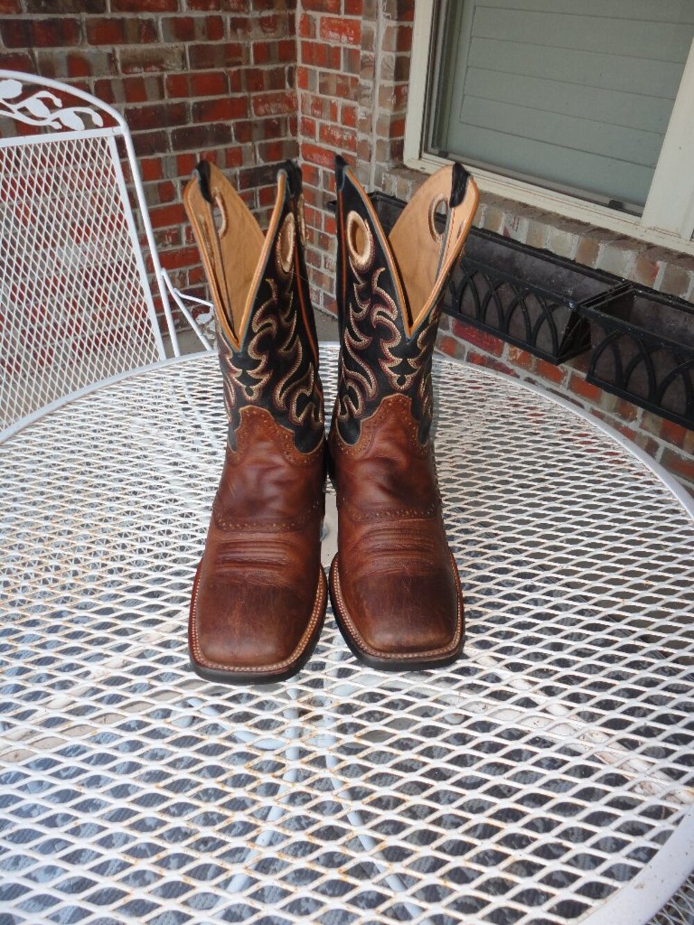 CODY JAMES Xero Gravity Brown Square Toe Men's Leather Western Boots Size 10D